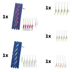 Fishing-King Shop Angelset Hering Gr.L 8 Teile 1x Setzkescher 5x Vorfach 2x Blei| Heringsangeln Zubehör|Set Meer - Zubehör & Köder