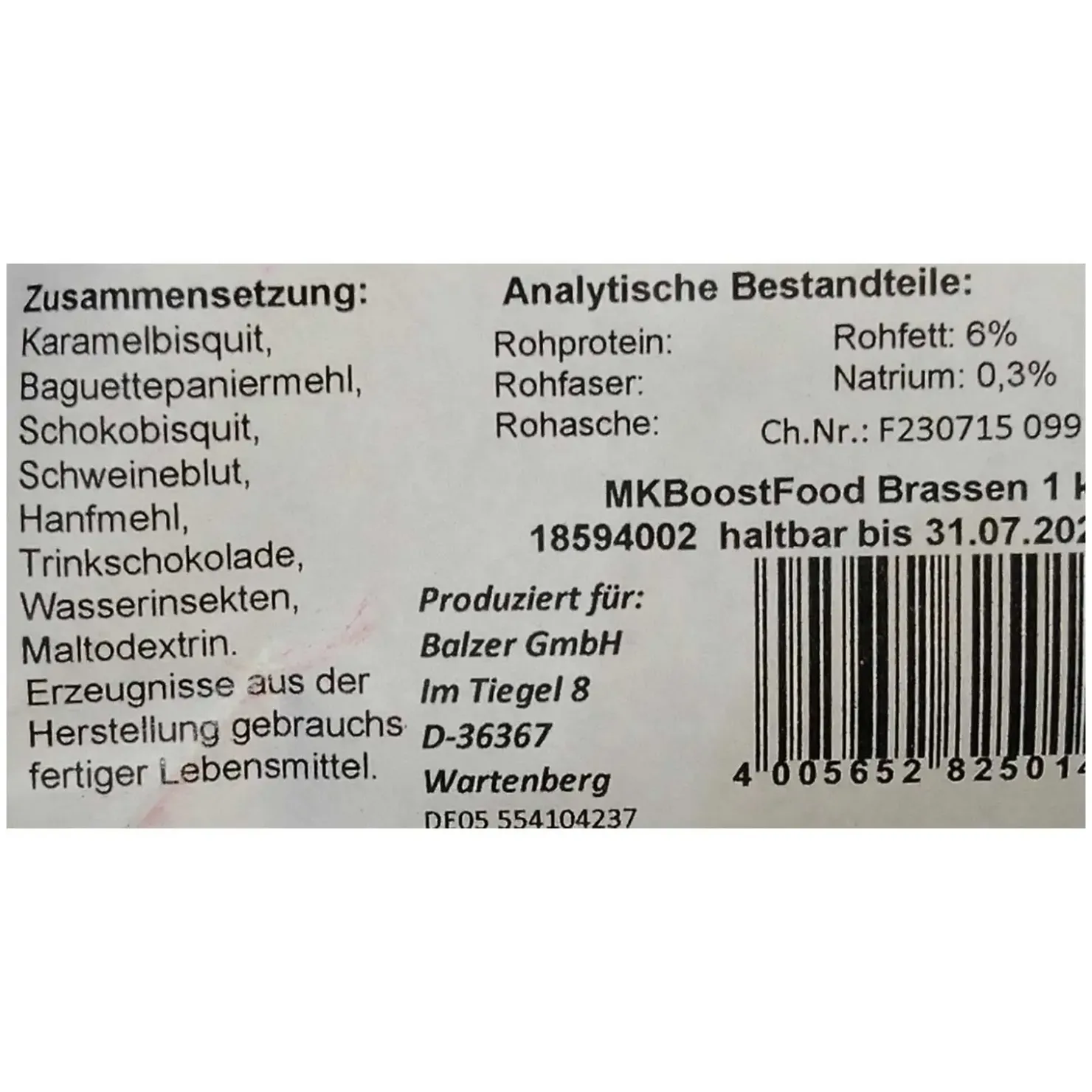 Balzer Matze Koch Boost Food Brasse Grundfutter| Feederfutter|Friedfischfutter