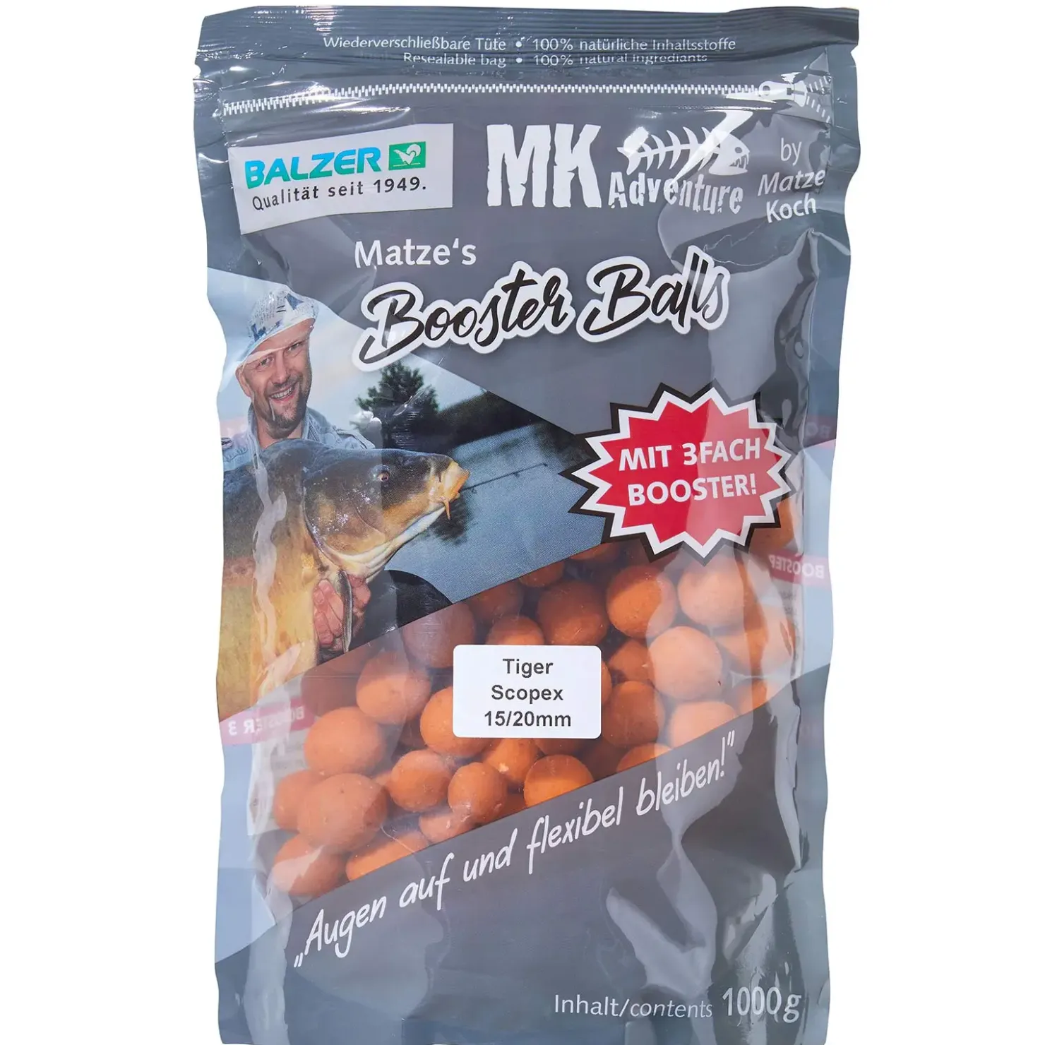 Balzer Matze Koch Booster Balls Tigernuss/Scopex Boilies Orange 1kg Special Edition Boilies| Boilies & Pop-Ups|Boilies & Pop-Ups