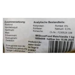 Balzer MK Booster Food Mais/Vanille 1kg Grundfutter| Feederfutter|Friedfischfutter