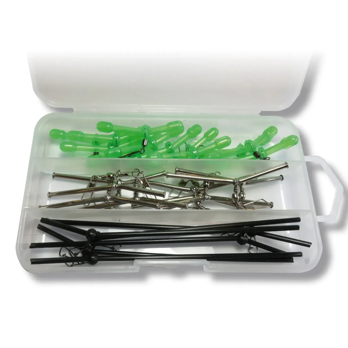 Behr Anti-Tangle Sortiment 2 – Angeln Set 30 Teile + Box| Sets Spinnfischen|Weiteres Karpfen Zubehör