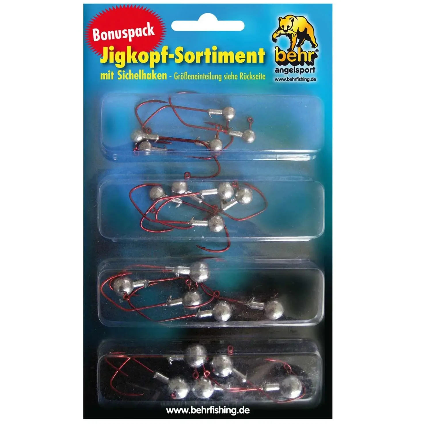 Behr Jigkopf Set 1 20 Stück Gewicht: 4g / 5g /6g / 7g| Sets Spinnfischen|Forellen Sets - Köder & Zubehör