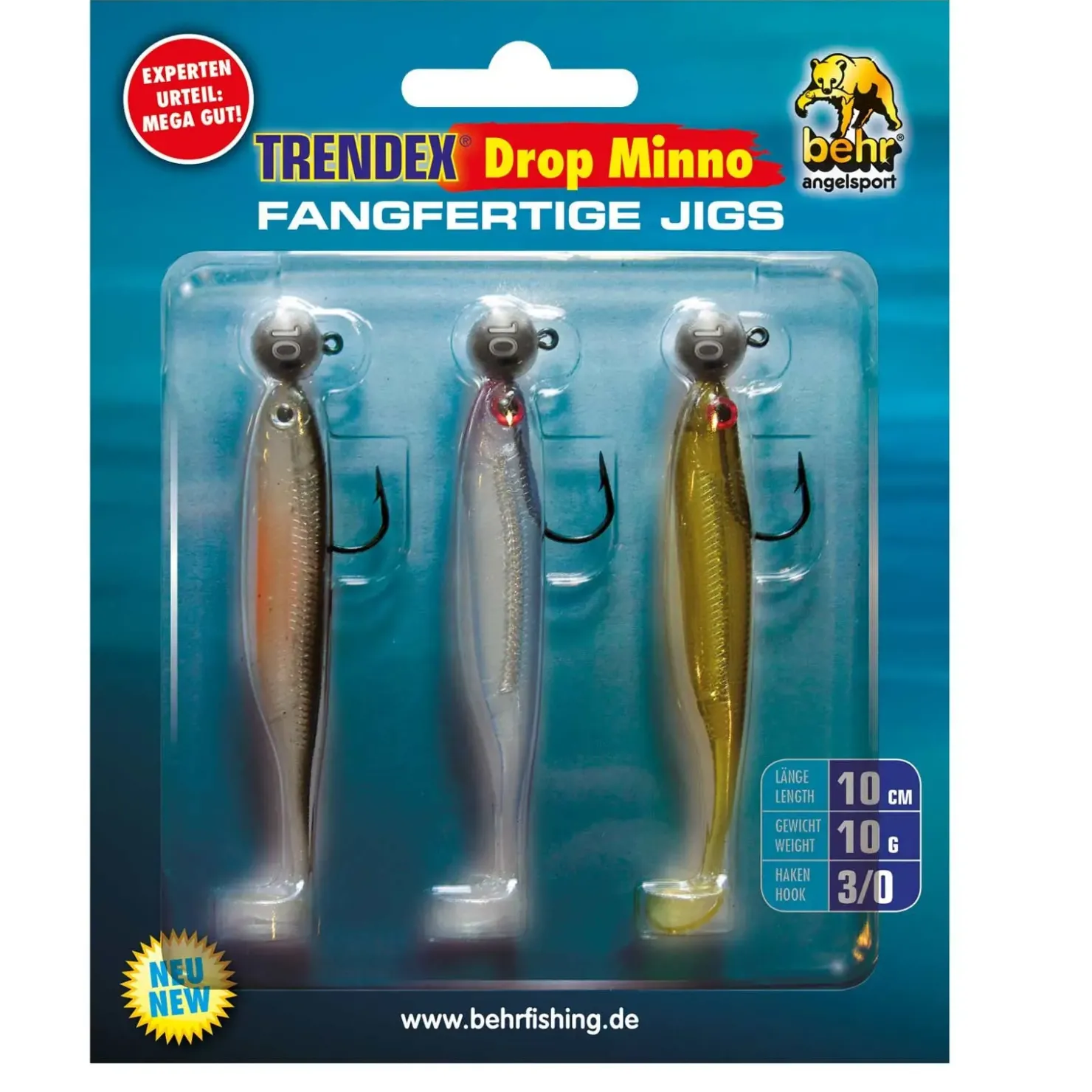 Behr Trendex Drop Minno Set 10cm montiert| Sets Spinnfischen|Zander Gummifisch