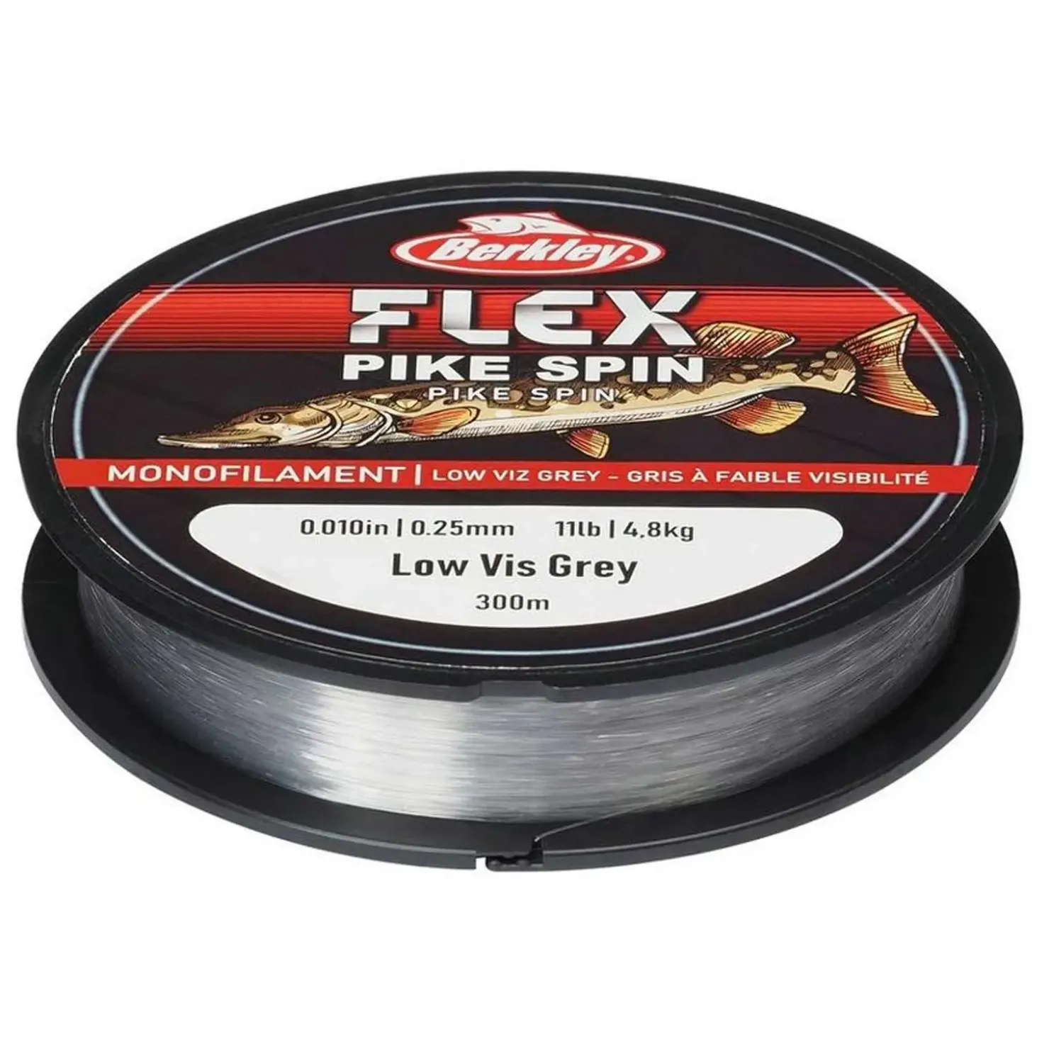 Berkley Flex PikeSpin 300m 0,25mm LVGrey Monofile Angelschnur| Monofile Angelschnur