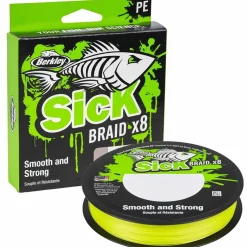 Berkley Sick Braid Hi-Viz Yellow 0,14mm Geflochtene Angelschnur Wunschlänge| Angelschnur Meterware