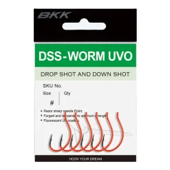 BKK DSS-Worm UV UVO 2# Drop Shot Haken| Drop Shot Haken|Drop Shot Haken