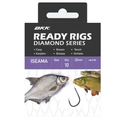 BKK Ready Rig Diamond-Iseama GD 4#, Ø 0,24 Friedfisch Vorfachhaken gebunden| Friedfischhaken|Friedfischhaken