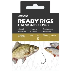 BKK Ready Rig Diamond-Sode NI 6#, Ø 0,18 Allround Vorfachhaken gebunden| Einzelhaken|Gebundene Angelhaken