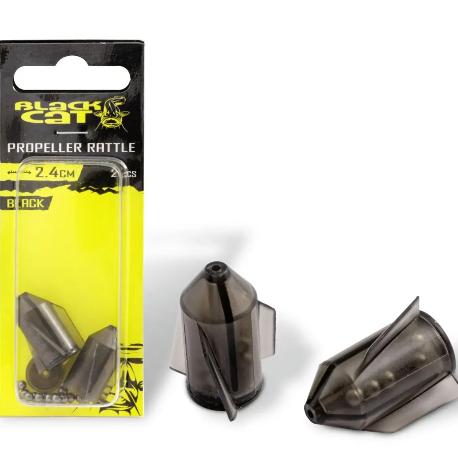 Black Cat Propeller-Rasseln 3,0cm 2 Stk. - Wallerangeln Zubehör| Wallermontage Kleinteile|Zubehör Spezial Raubfischangeln