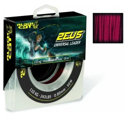 Black Cat Zeus Universal Leader 50m 110kg 0,80mm rot Geflochtene Waller-Vorfachschnur| Waller Vorfachschnüre|Vorfachschnur