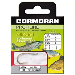 Cormoran Profiline Allroundhaken Sortiment Gebundenes Vorfach| Gebundene Angelhaken|Einzelhaken