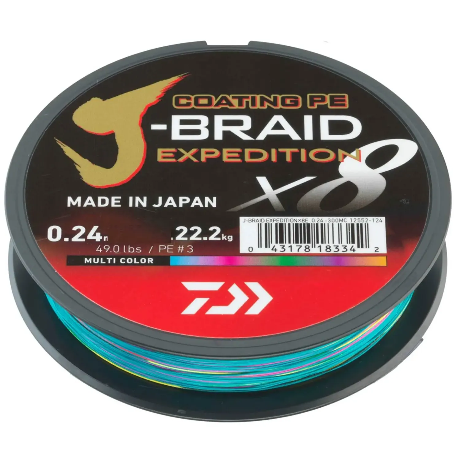 Daiwa J-Braid Exped. X8E 0.13mm-300m multi c. Geflochtene Schnur| Geflochtene Angelschnur