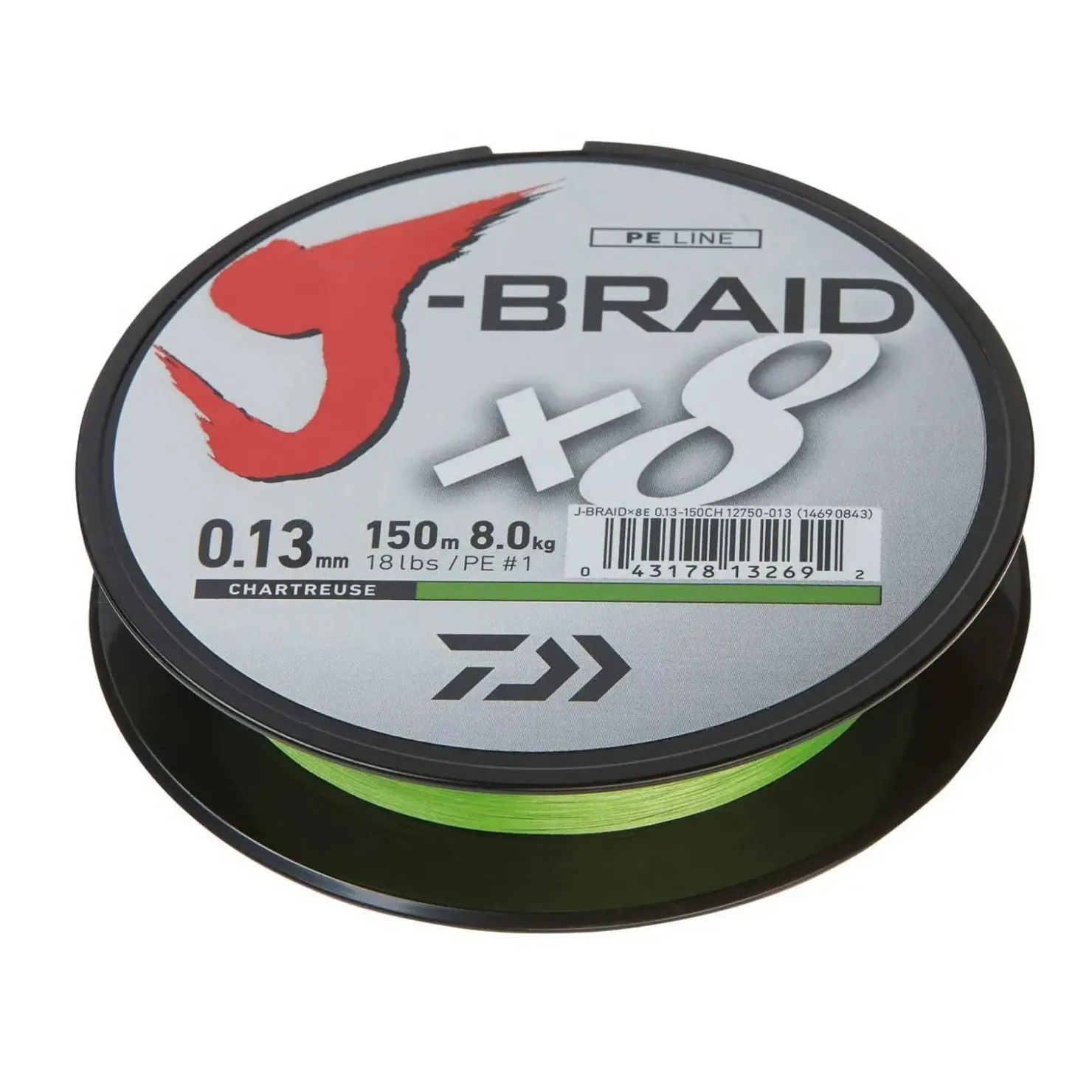 Daiwa J-Braid X8 0,13mm Angelschnur geflochten Meterware| Geflochtene Angelschnur|Angelschnur Meterware