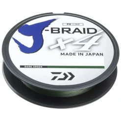 Daiwa J-Braid X4E 0.21mm-135m Dark Green Geflochtene Schnur| Geflochtene Angelschnur
