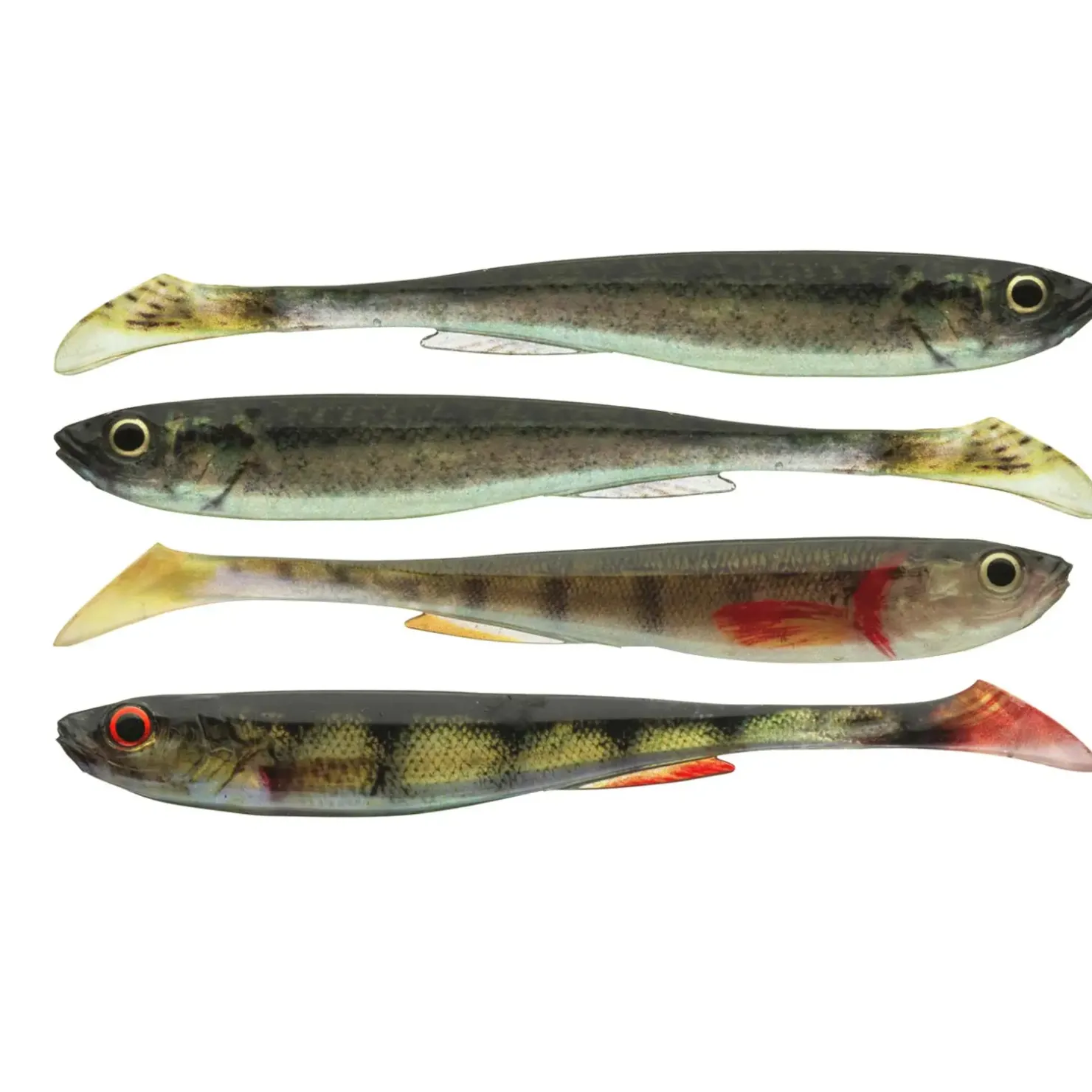 Daiwa Prorex Real Slim Shady LIve-Color Set 10,5cm 4pcs. Gummifisch| Gummifische|Zandersaison