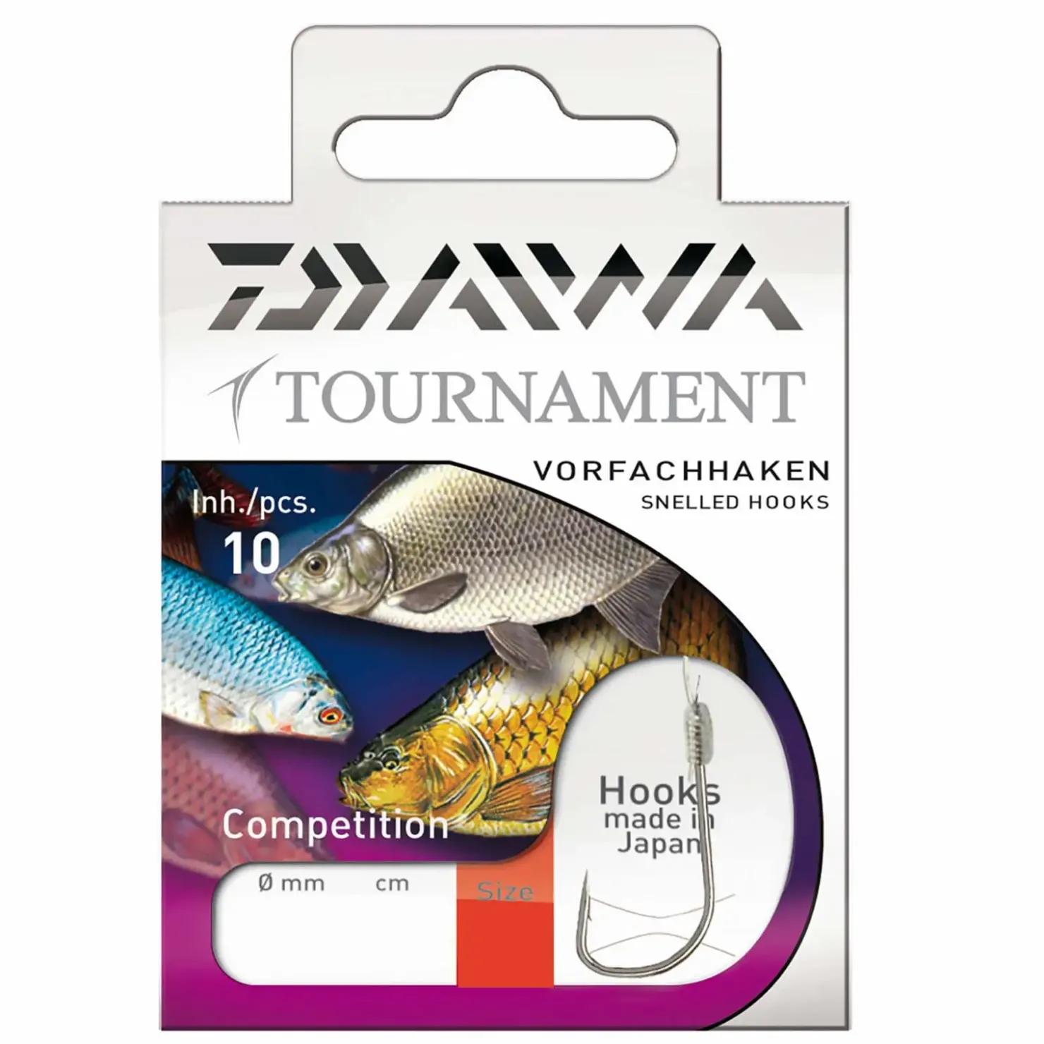 Daiwa Tournament Matchhaken Gr.10 Gebundene Vorfachhaken| Friedfischhaken|Friedfischhaken