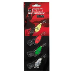 DAM Effzett Assortment 4 Stück Spinner #3 6g Sinking Forellen-Spinnerset| Sets Spinnfischen|Spinner