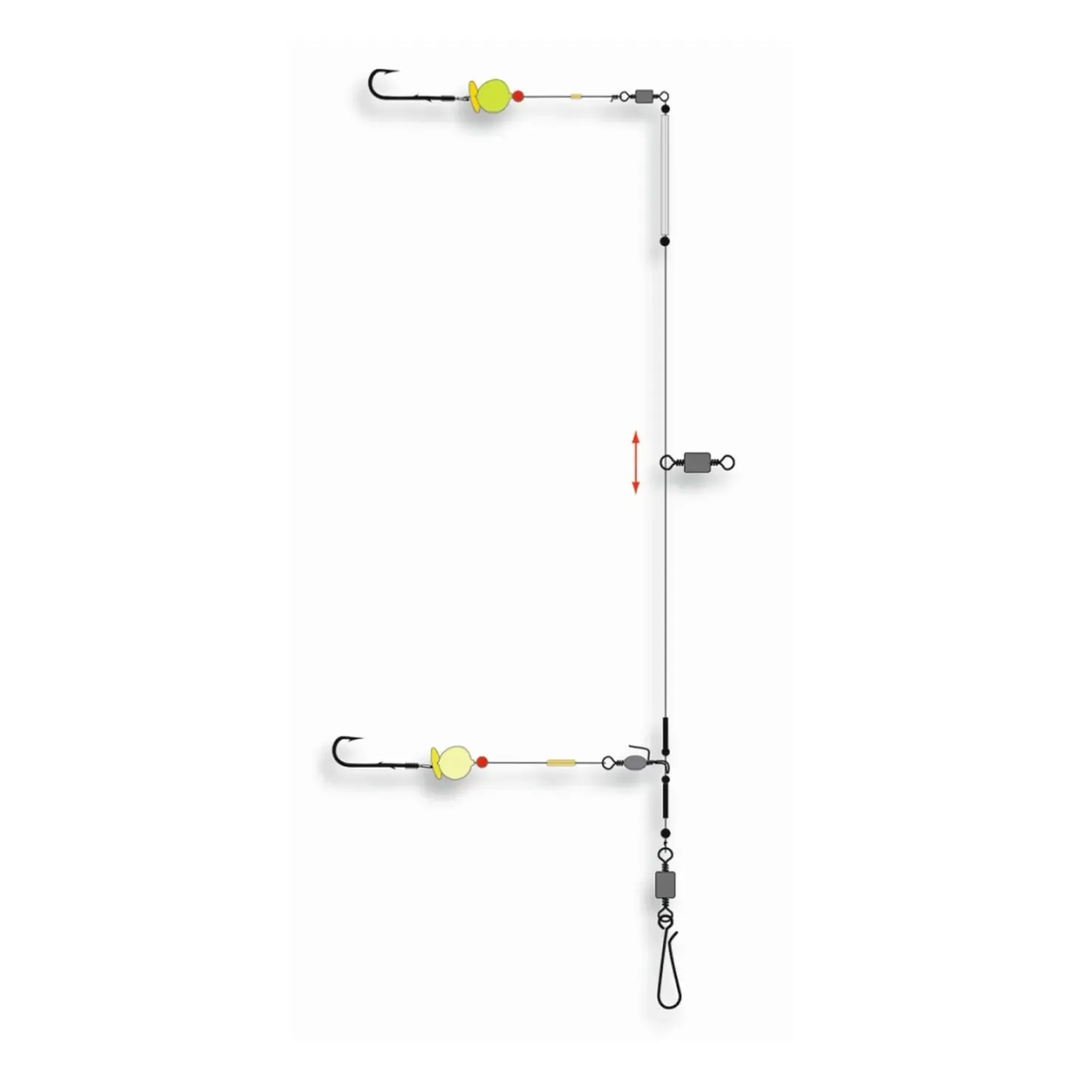 Jenzi Dega Pro Expert Hamburger-Vorfach 0,70/40mm Größe 1 Brandungsvorfach gebunden| Brandungsangeln Vorfach