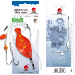 Jenzi Dega UV Inline-Butt-Löffel in Schollen-Form 60g| Brandungsangeln Vorfach|Buttlöffel
