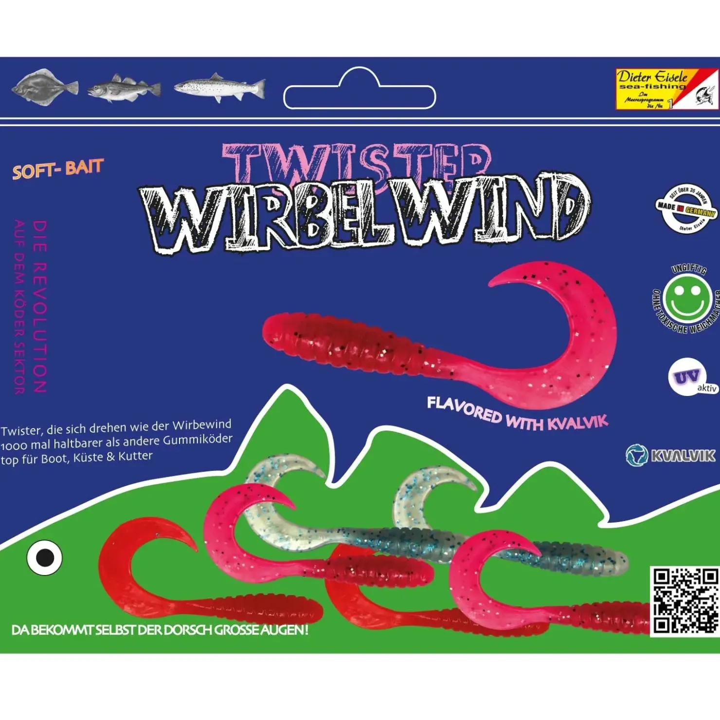 Dieter Eisele Twister Wirbelwind Set 8cm 6 Stk Meeres Gummiköder Sortiment| Gummifische|Rigs & Beifänger