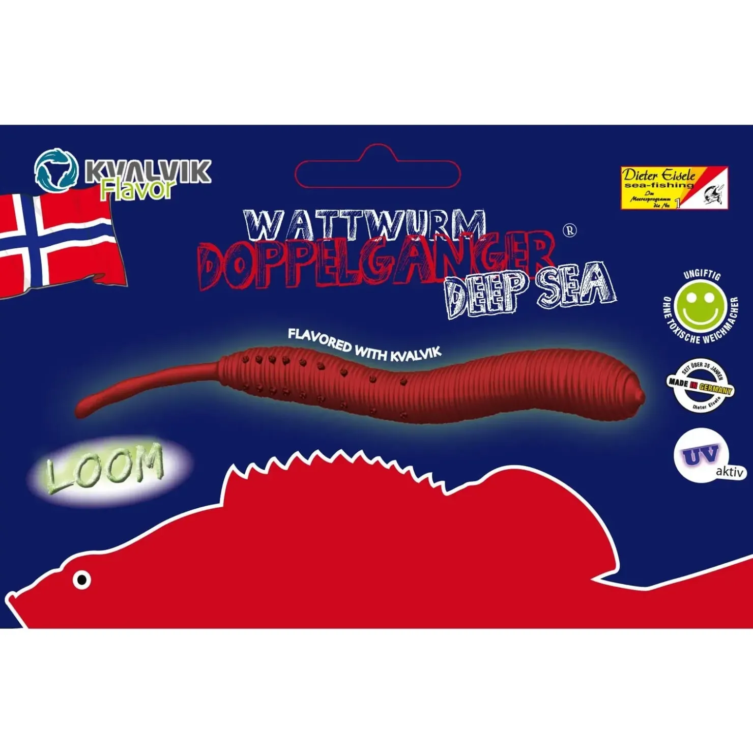 Dieter Eisele Wattwurm Doppelgänger Deep Sea 8cm 5 Stk Angelköder| Nordsee Gummifische|Spezialköder Meeresangeln