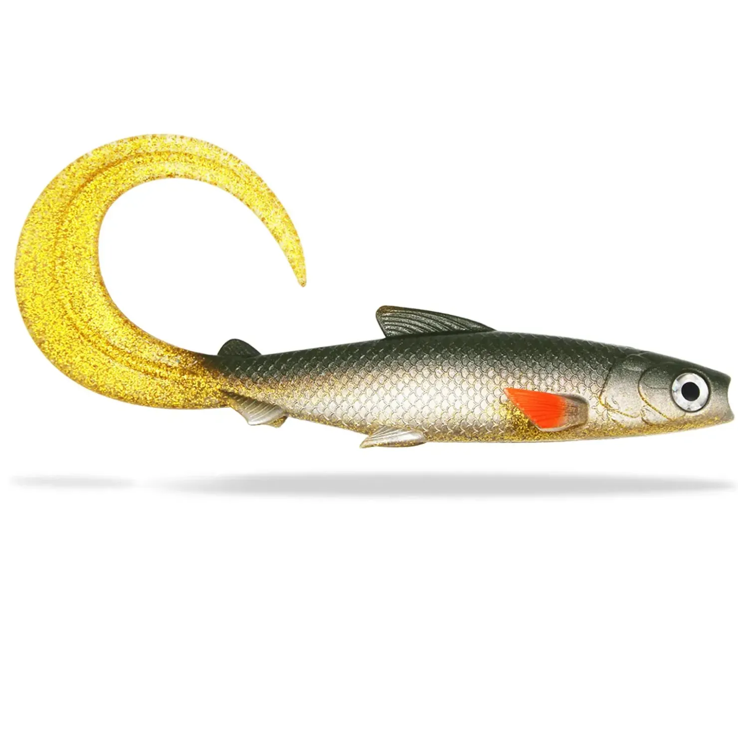 FishingGhost Renky Shad CRL 35cm Curly Tail Gummifisch| Xxl Köder. Big Baits|Hechtsaison