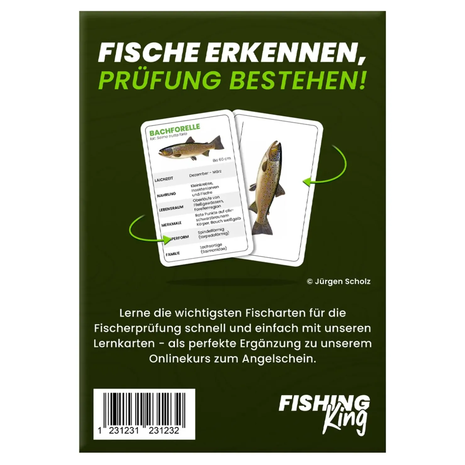 Fishing King Fishing-King Fisch-Lernkarten| Angelzubehör Kleinteile