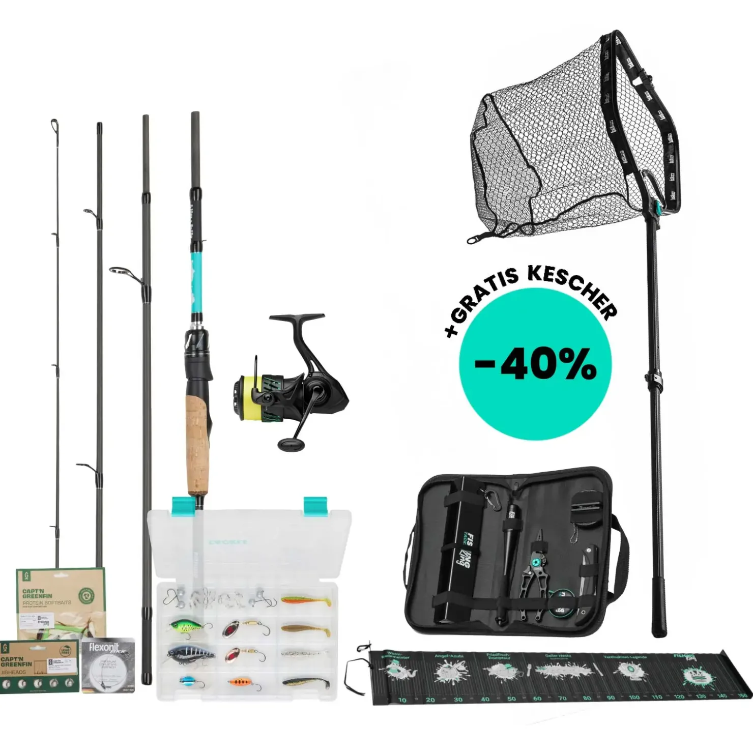 Fishing King Tackle Fishing-King Komplett-Set Forelle/Barsch| Angelcombo Raubfisch|Sets