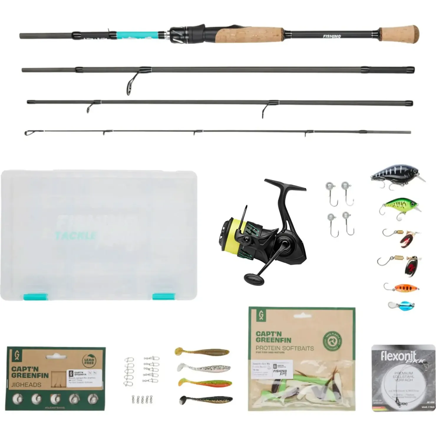 Fishing King Tackle Fishing-King Komplett-Set Forelle/Barsch| Angelcombo Raubfisch|Sets