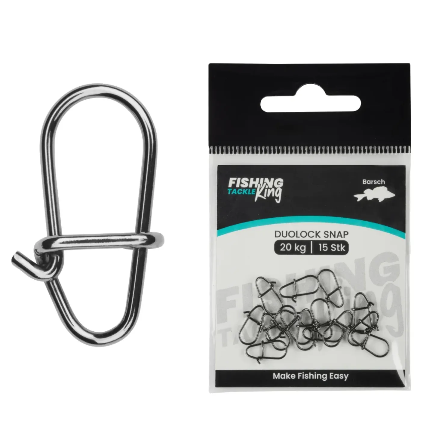 Fishing King Tackle Fishing-King Tackle Barsch Duolock Snap| Wirbel & Karabiner Raubfischangeln|Wirbel & Karabiner