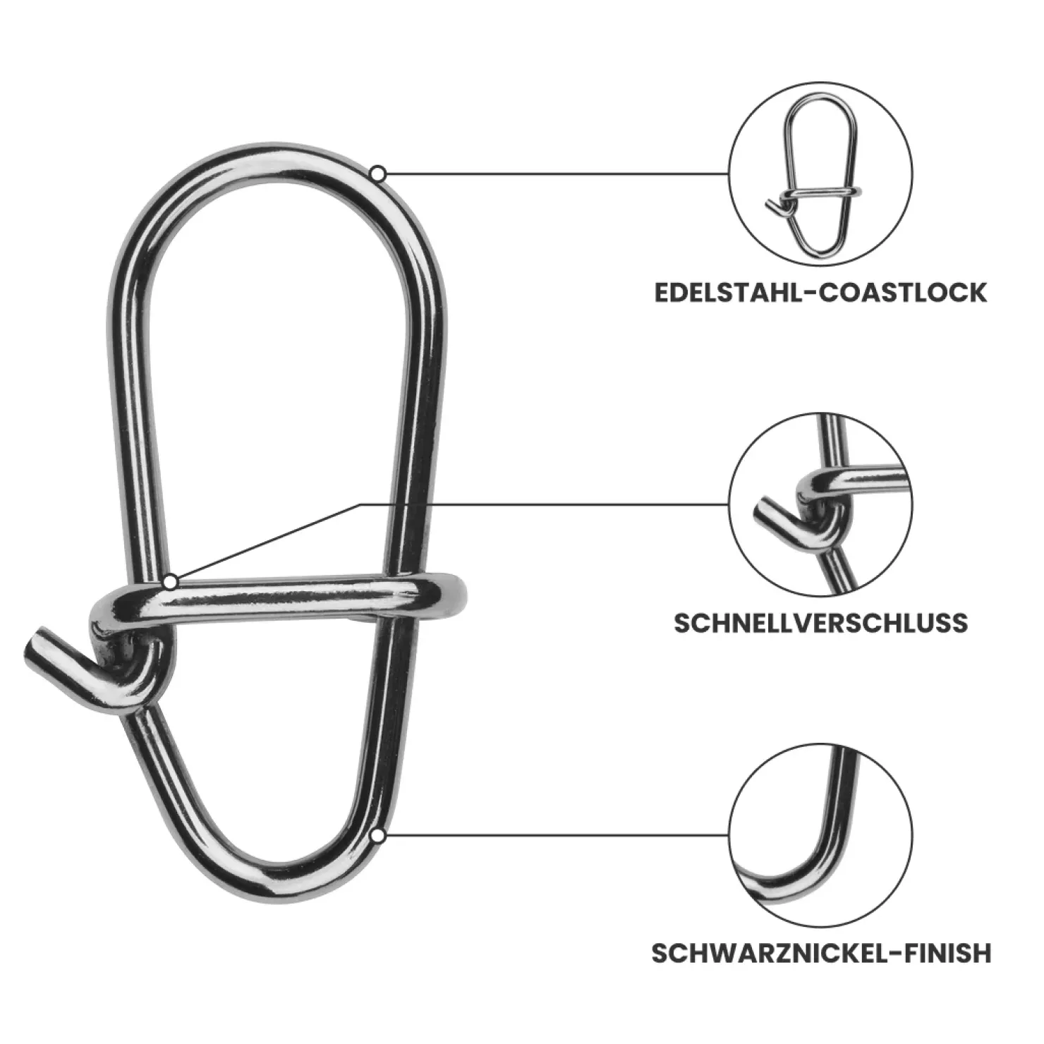 Fishing King Tackle Fishing-King Tackle Barsch Duolock Snap| Wirbel & Karabiner Raubfischangeln|Wirbel & Karabiner