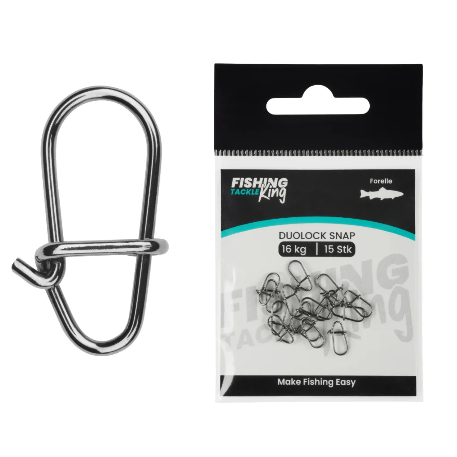 Fishing King Tackle Fishing-King Tackle Forelle Duolock Snap| Wirbel & Karabiner Raubfischangeln|Wirbel & Karabiner