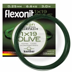 flexonit 1x19 Meterware 0,25 mm Länge 3m Stahlvorfach Raubfischvorfach| Stahlvorfach Meterware|Stahlvorfach