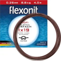 flexonit 1x19 Meterware 0,20mm/4,5kg/4m Stahlvorfach| Stahlvorfach Meterware|Stahlvorfach Meterware