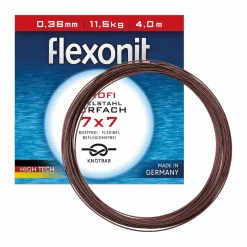 flexonit 7x7 Stahlvorfach 0,36mm + passende Quetschhülsen komplett Angelset| Combos Spinnangeln|Zubehör Spezial Raubfischangeln