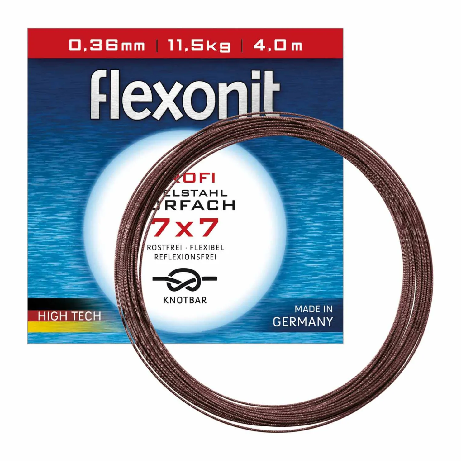 flexonit 7x7 Stahlvorfach 0,36mm + passende Quetschhülsen komplett Angelset| Combos Spinnangeln|Zubehör Spezial Raubfischangeln