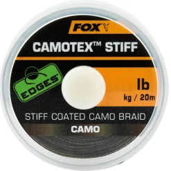 Fox Camotex Stiff Coated Camo Braid 25lb 20m Vorfachmaterial| Karpfen Rig|Karpfen Rig Und Zubehör
