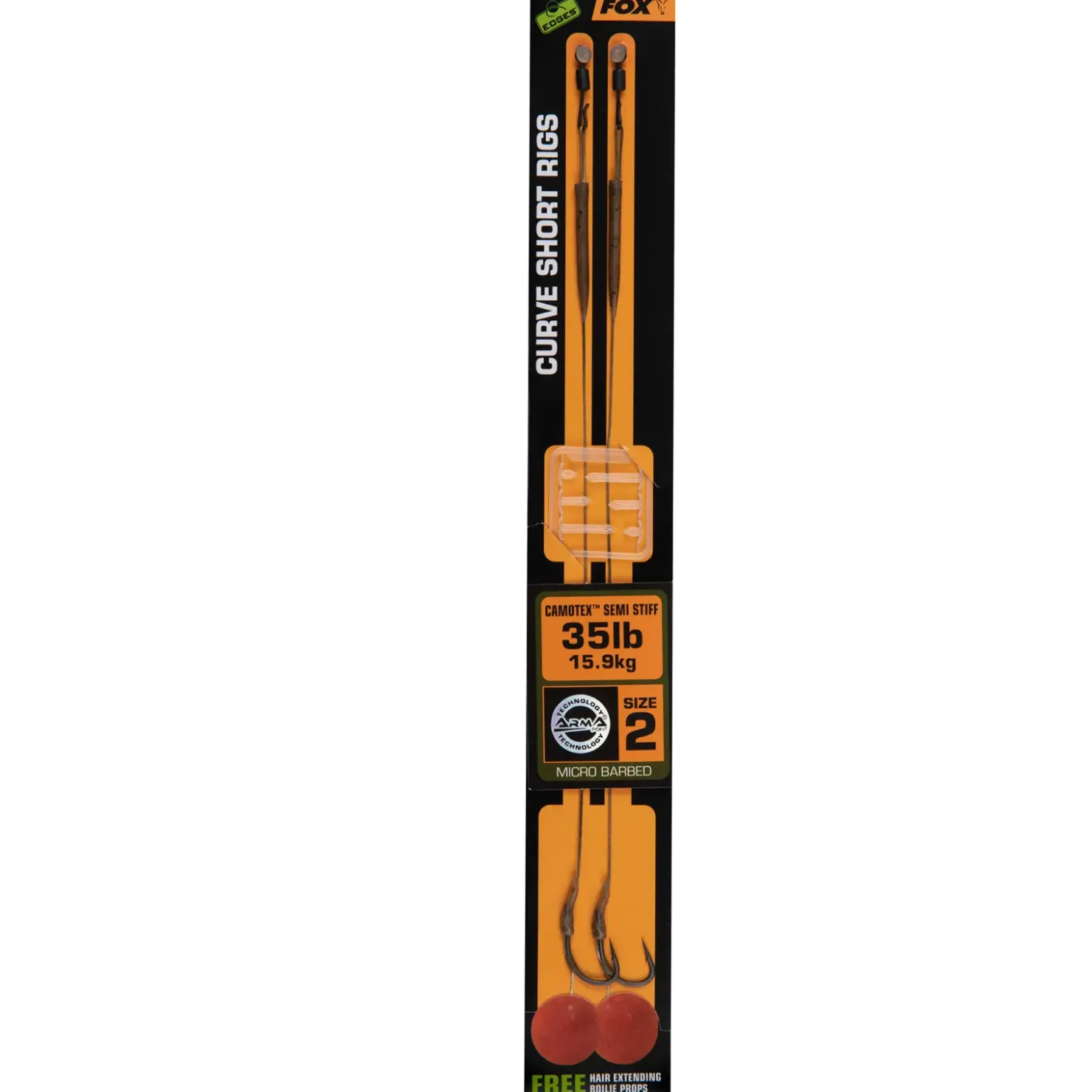 Fox Edges Curve Short Größe 2 35lb Camotex Semi Stiff 2Stk. Karpfen Rig| Karpfen Rig|Karpfen Haken