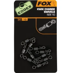 Fox Edges Kwik Change Swivels Size 10 Karpfenangeln Zubehör| Karpfen Rig Und Zubehör|Wirbel & Karabiner