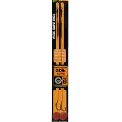 Fox Edges Wide Gape Größe 6 20lb Camotex Semi Stiff 2Stk. Karpfen Rig| Karpfen Rig|Karpfen Haken