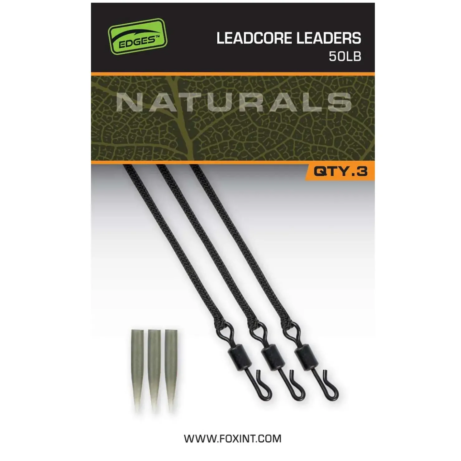 Fox Naturals Leadcore Leaders x 3 Karpfen-Zubehör| Karpfen Rig|Karpfen Rig Und Zubehör