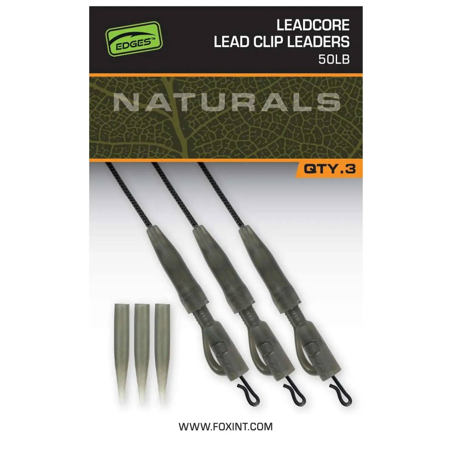 Fox Naturals Leadcore PG Lead Clip Leaders Karpfen-Zubehör| Karpfen Rig|Karpfen Rig Und Zubehör