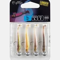 Fox Rage Micro Tiddler 4cm Fast Loaded UV Mixed Colour Pack X4 Gummifisch Set| Hechtköder|Hecht Gummifisch