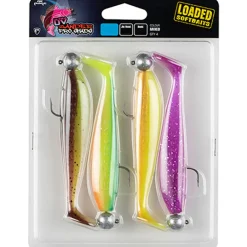 Fox Rage Zander Pro Shad 12cm x4 colour Pack  LOADED 12g 4/0 heaad Gummifisch Set| Hechtköder|Hecht Gummifisch