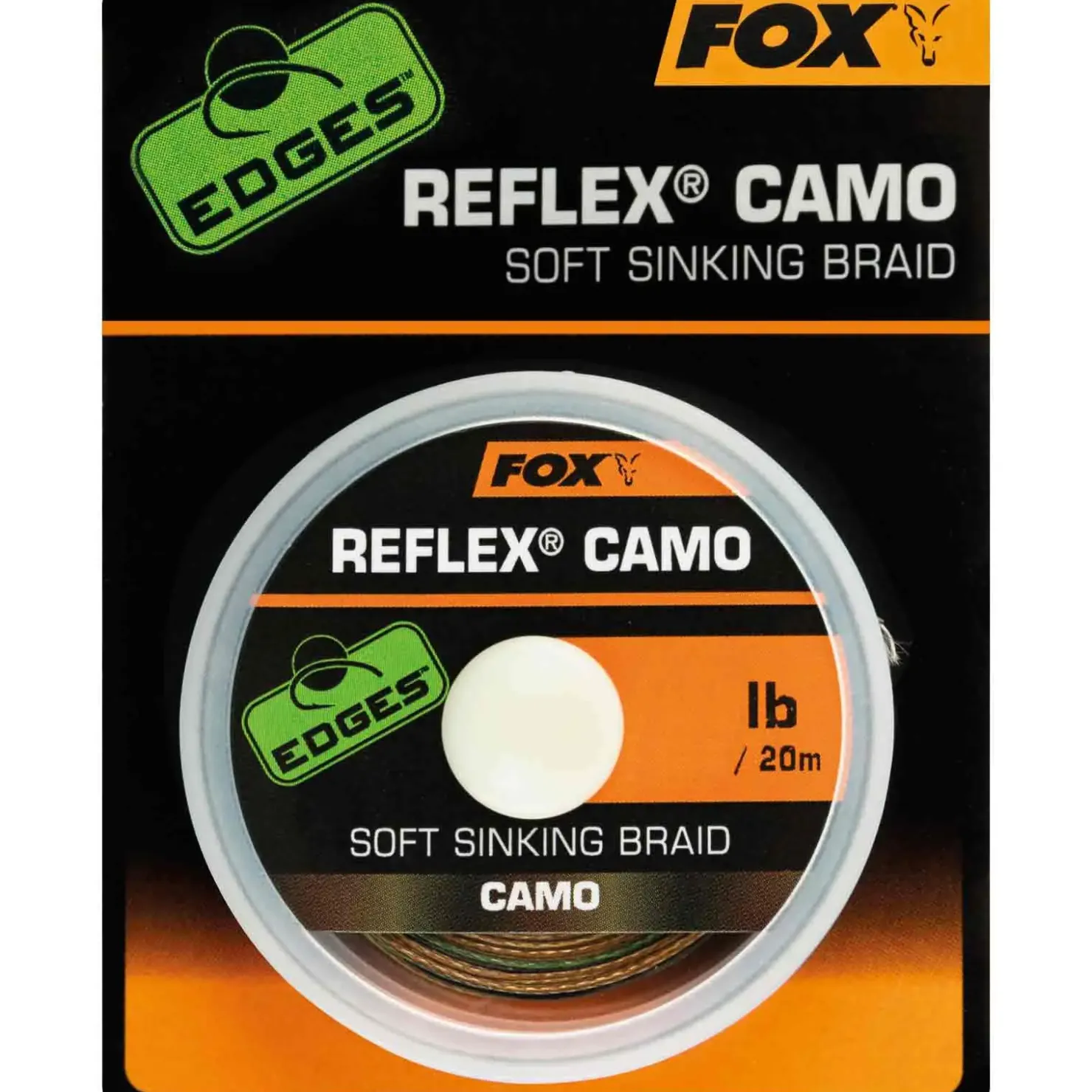 Fox Reflex Camo Soft Sinking Braid 25lb 20m Vorfachmaterial| Karpfen Rig|Karpfen Rig Und Zubehör