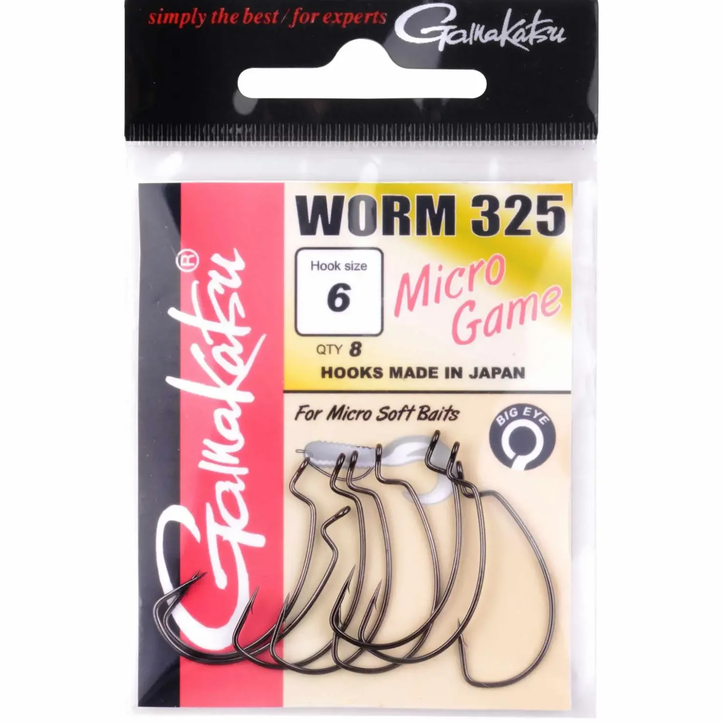 Gamakatsu Worm 325 Micro Game Gr.8 Offsethaken| Offset Haken|Offset Haken