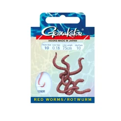 Gamakatsu Wurm Gr.4 Vorfachhaken| Gebundene Angelhaken