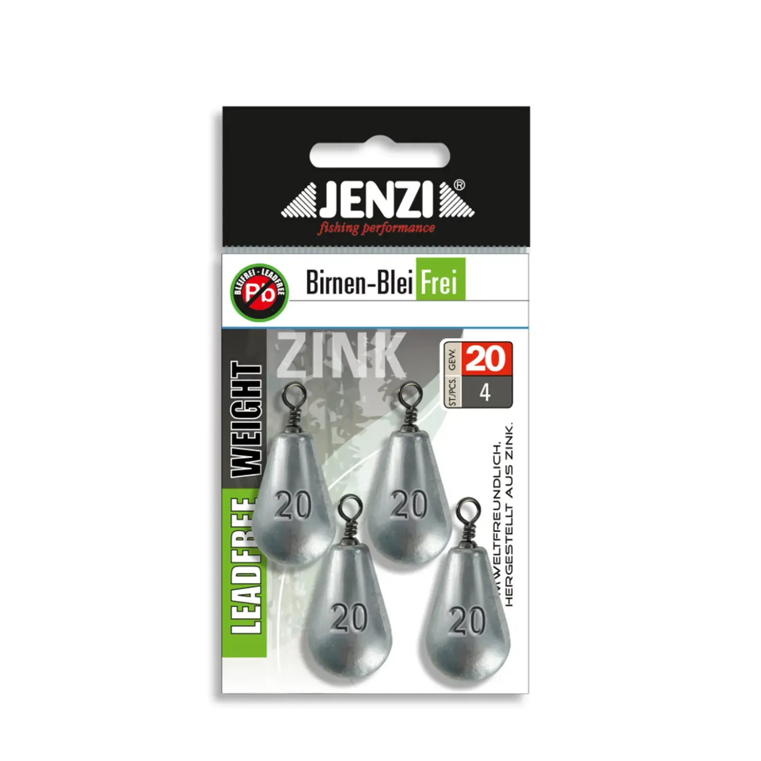 Jenzi Blei-Frei Birnen 4St 20g. Birnenblei| Laufblei|Zubehör