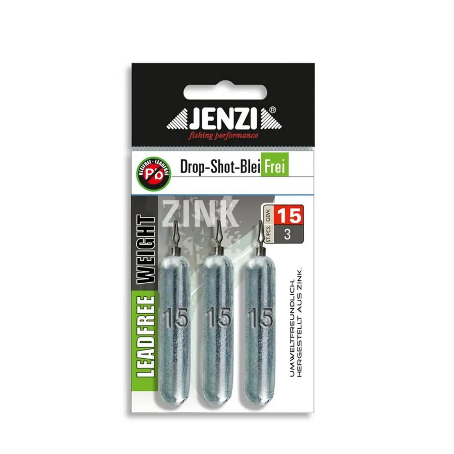Jenzi Blei-Frei Drop-Shot 3/SB 15g. Drop Shot Blei| Drop Shot Bleie
