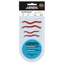 Jenzi Dropshot-Set Komplett Wurm/Dendrobena Bleifrei| Set Drop Shot - Zubehör & Köder|Drop Shot Köder